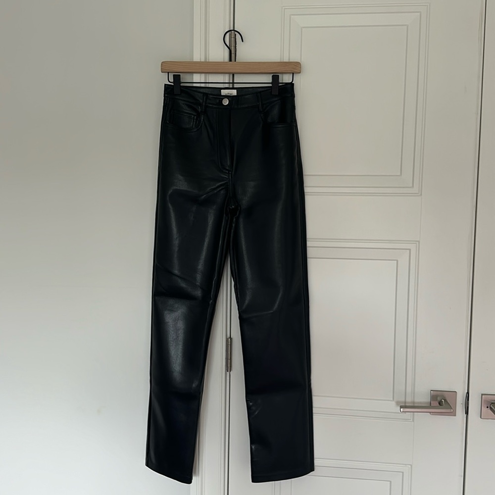 Aritizia black leather pants size 2